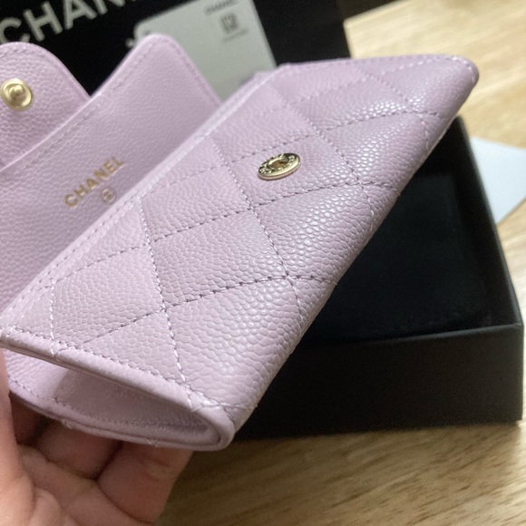 SOLD Chanel Lilac Gold Hardware Classic Card Holder - Picture 5 of 7